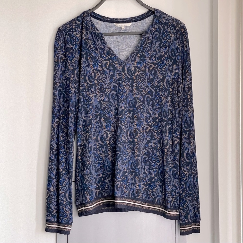 SANDWICH Paisley Long Sleeve Top